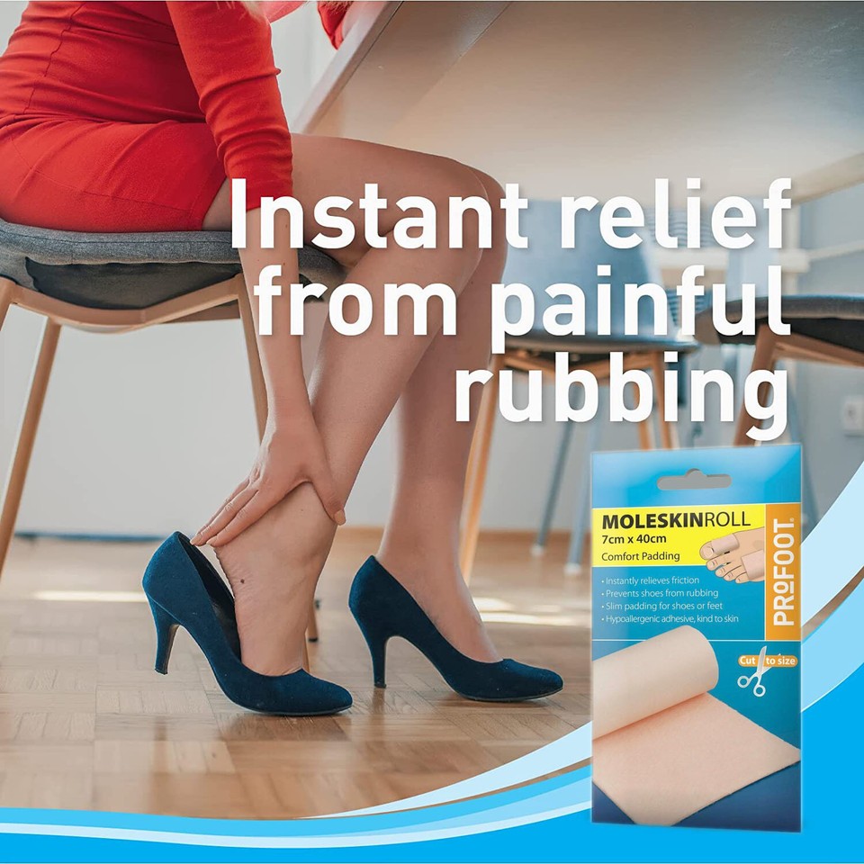 Profoot Moleskin Roll For Foot Care - 7cm X 40cm Comfort Padding & Protection