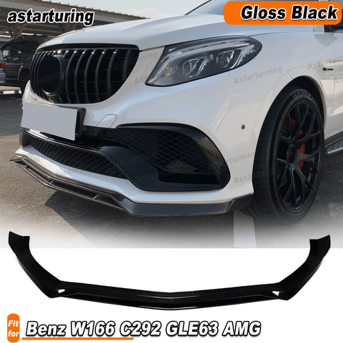 For Benz W166 C292 GLE63  2015-2018 Gloss Black Front Bumper Lip Wing Spoiler - Picture 1 of 11