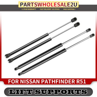 4-Pack Tailgate & Rear Window Lift Supports For Nissan Pathfinder R51 2005-2013 – Direct Fit Gas Shocks