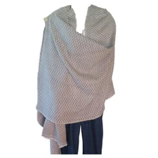 Cashmere|Shaw/Throw|HandLoomed|Nepal|"Natural"|2 Color Mix| Gray & Lt Gray