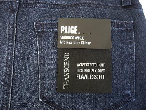 NWT PAIGE Transcend Verdugo Ankle Mid-Rise Ultra Skinny Jeans Size 26 Roseville - Picture 7 of 12