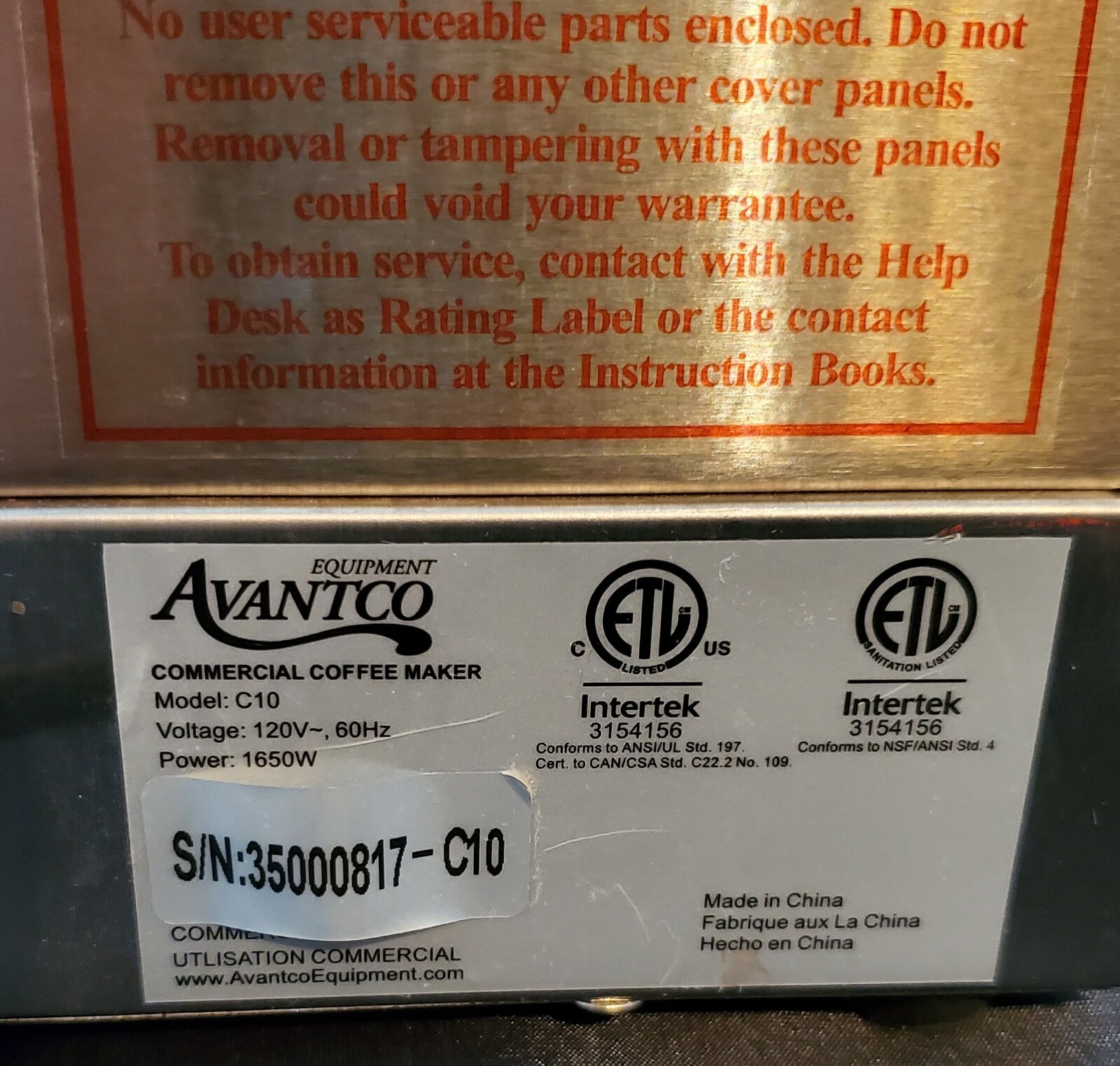 Avantco C10 12 Cup Pourover Commercial 