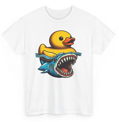 Monster Duck Shark Funny T-shirt - Novelty Horror Unisex Graphic Tee