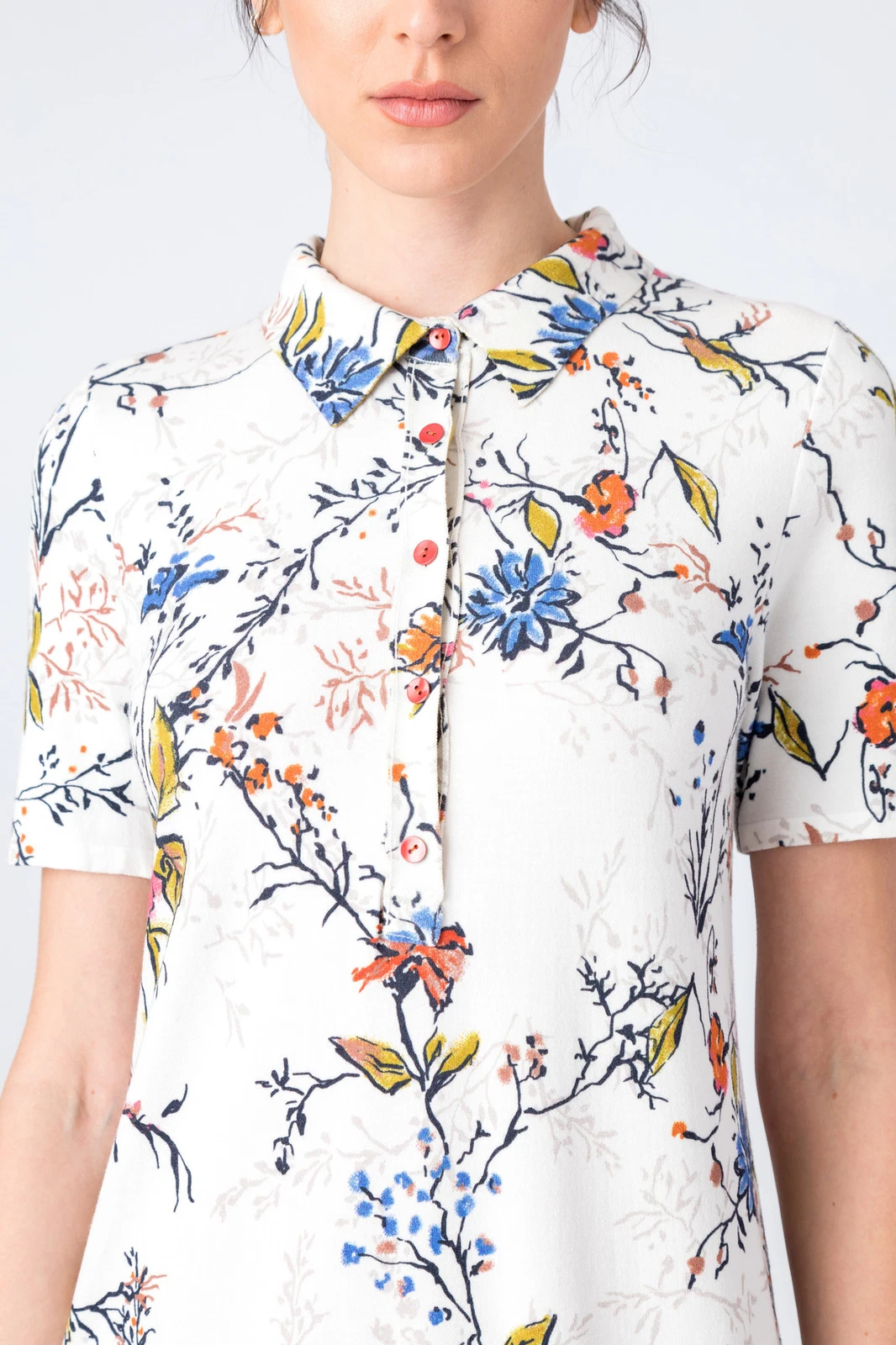 OFF WHITE IVKO Abito stampato motivo erbario bianco sporco