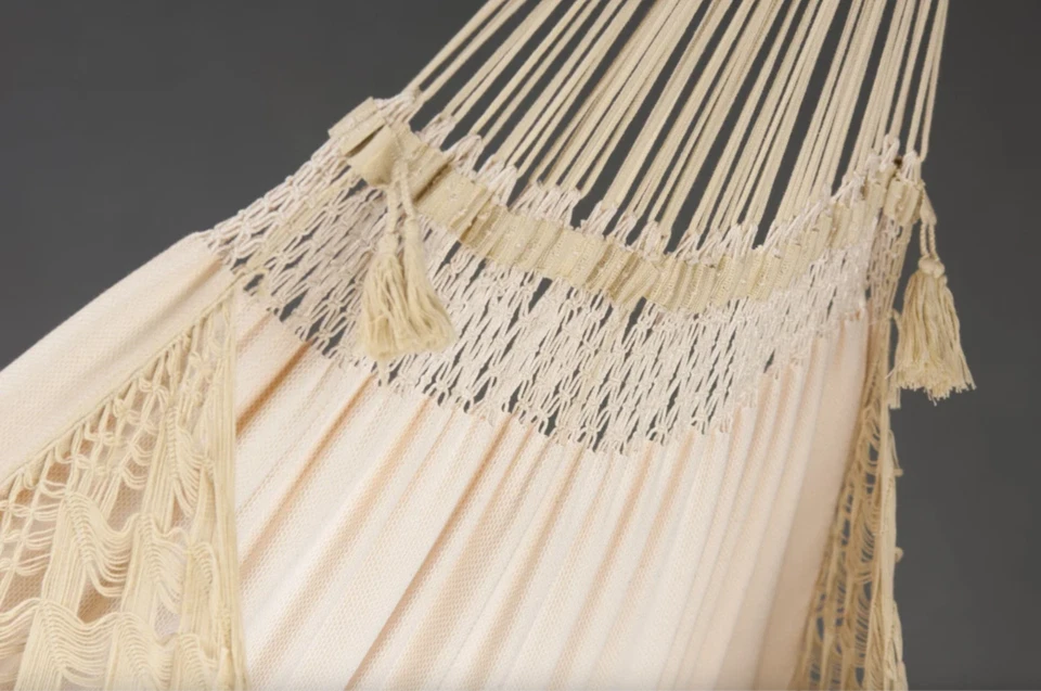 Hamaca clásica de algodón orgánico talla king La Siesta Bossanova, champán Foto 2 de 4