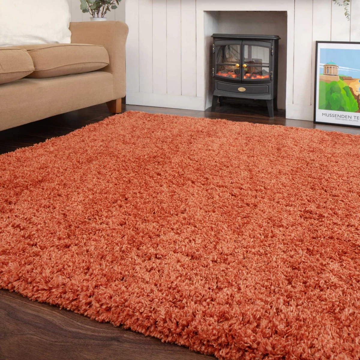 Orange Gy Living Room Rug High