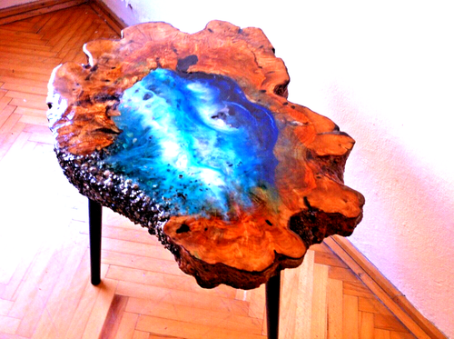 Unique Live Edge Coffee Table, Ocean Sea Decor Olive Wood Coffee Table,Handmade. - Picture 11 of 11