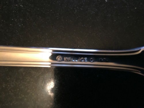 1-Wallace CAMDEN Glossy 18/10 INDONESIA Stainless Flatware 8-5/8" Slotted Spoon - Picture 5 of 8