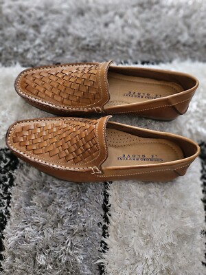 GIORGIO BRUTINI Mens 7M Tan Basket Weave Leather Upper  display picture 2