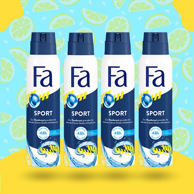 Fa Deodorant Spray Sport 5 fl oz/150 ml (Pack of 4)