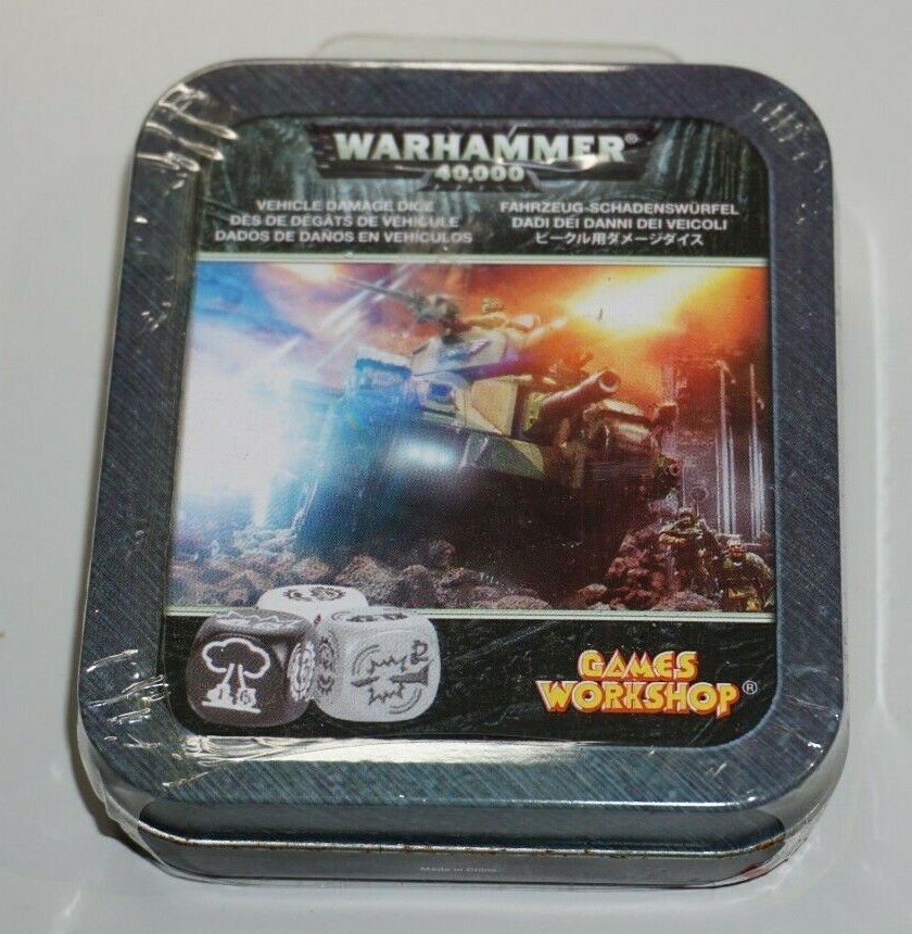 Warhammer 40k Imperial Guard Vehicle Damage Dice Tin Set - New & Sealed