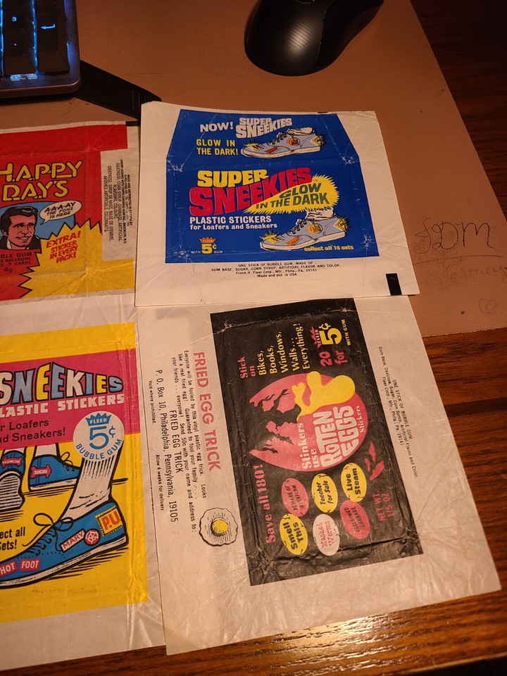 Vintage Lot of 12 1960's 80's Trading Card Wrappers, Happy Days, RFK
