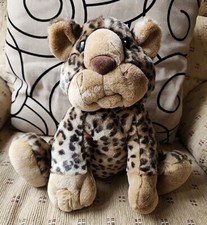 FAO Schwarz Sitting Big Cat Spotted Leopard Plush 12 Inches