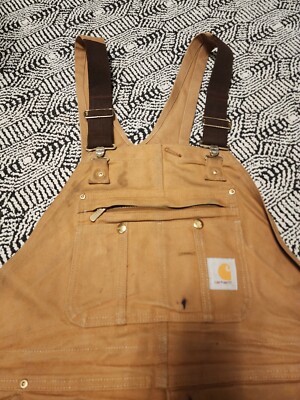 VTG Carhartt Overalls 36/38 Arctic Quilt Lined Duck Bib Double