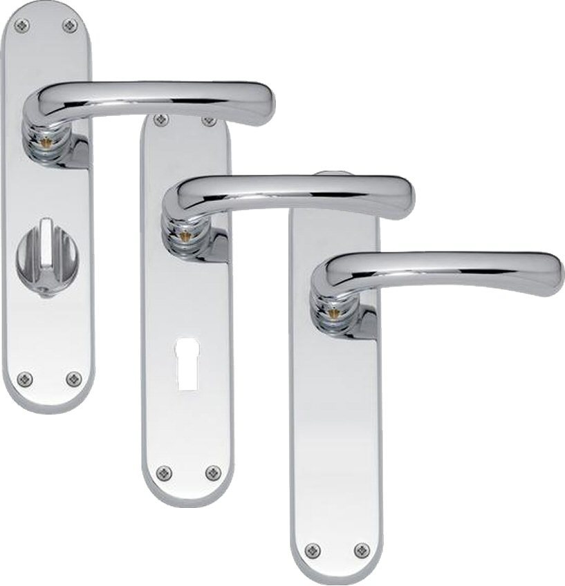 Howdens Bertelli Idro Door Handles Polished Chrome Premium Italian