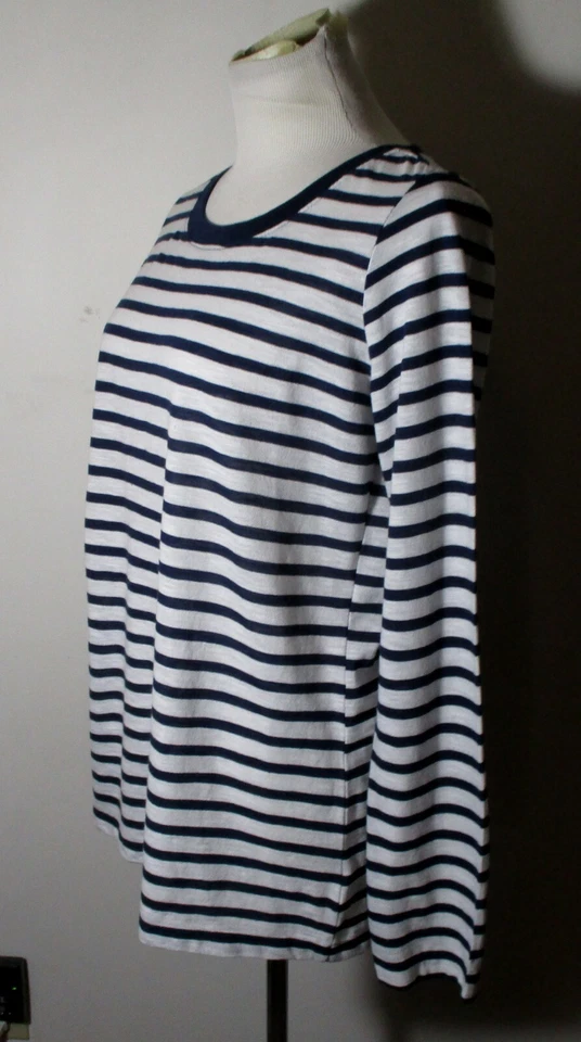 Espléndido Top Manga Larga Azul Blanco Rayas Talla L Foto 4 de 4