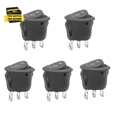 5-Pack Marine Grade Toggle Switch KCD1 - SPDT On/Off/On 20Mm Hole (6A/125V 10A/2