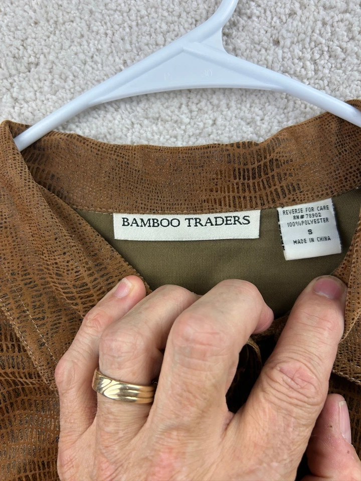 Chaqueta Bamboo Traders Mujer Pequeña Imitación Gamuza Estampado Cocodrilo Botón Western Foto 4 de 4