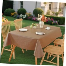 Rectangle Tablecloth Waterproof 84" x 60" Rectangular Dark Coffee