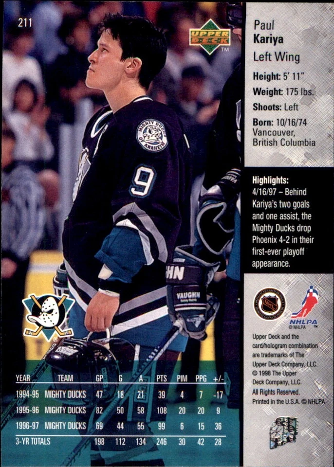 1997-98 Upper Deck Series Two Base Singles Stars RCs 🥅 YOU PICK 🥅 #221 - #420 - Image 4 of 4