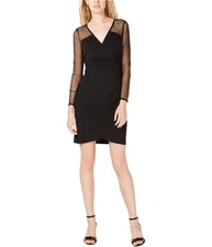I.N.C Womens Illusion-Sleeve Sheath Dress