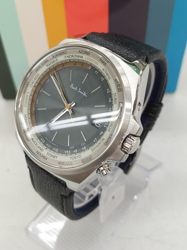 Orologio solare Paul Smith occhi chiusi World Time con scatola, piccoli graffi, 40 mm - Foto 3 di 9