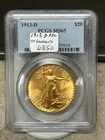 1913-D St Gaudens $20 Gold - MS65 - PCGS - Amazing Luster
