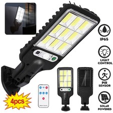 NEW 4X 6000W LED Solar Street Wall Light PIR Motion Sensor Security Garden Lamp