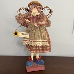 Angel Country Primitive Cloth Doll Homemaker dress handmade