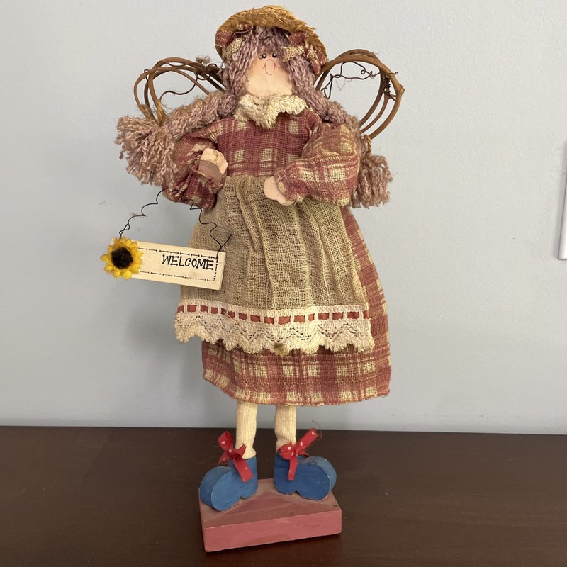 Angel Country Primitive Cloth Doll Homemaker dress handmade