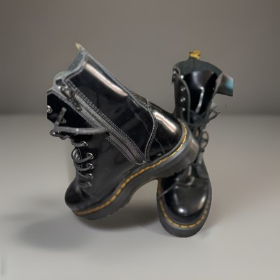 Doc Martens Jadon Mens 6 Black Leather 8-Eye Quad Lace Zip Boot Air Ware