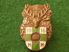 WW1 CAPBADGE K.u.K. AUSTRO-HUNGARYAN ARMY 1916 HUBERTUS KRIEGSHILFE !!