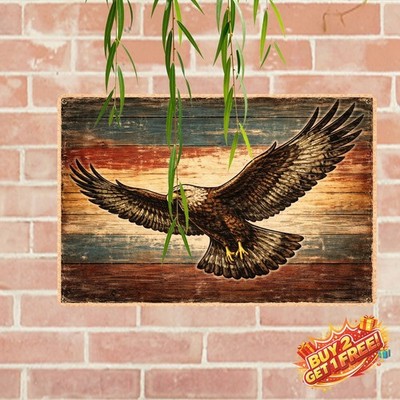 Patriotic Bald Eagle American Flag Canvas Wall Art Decor