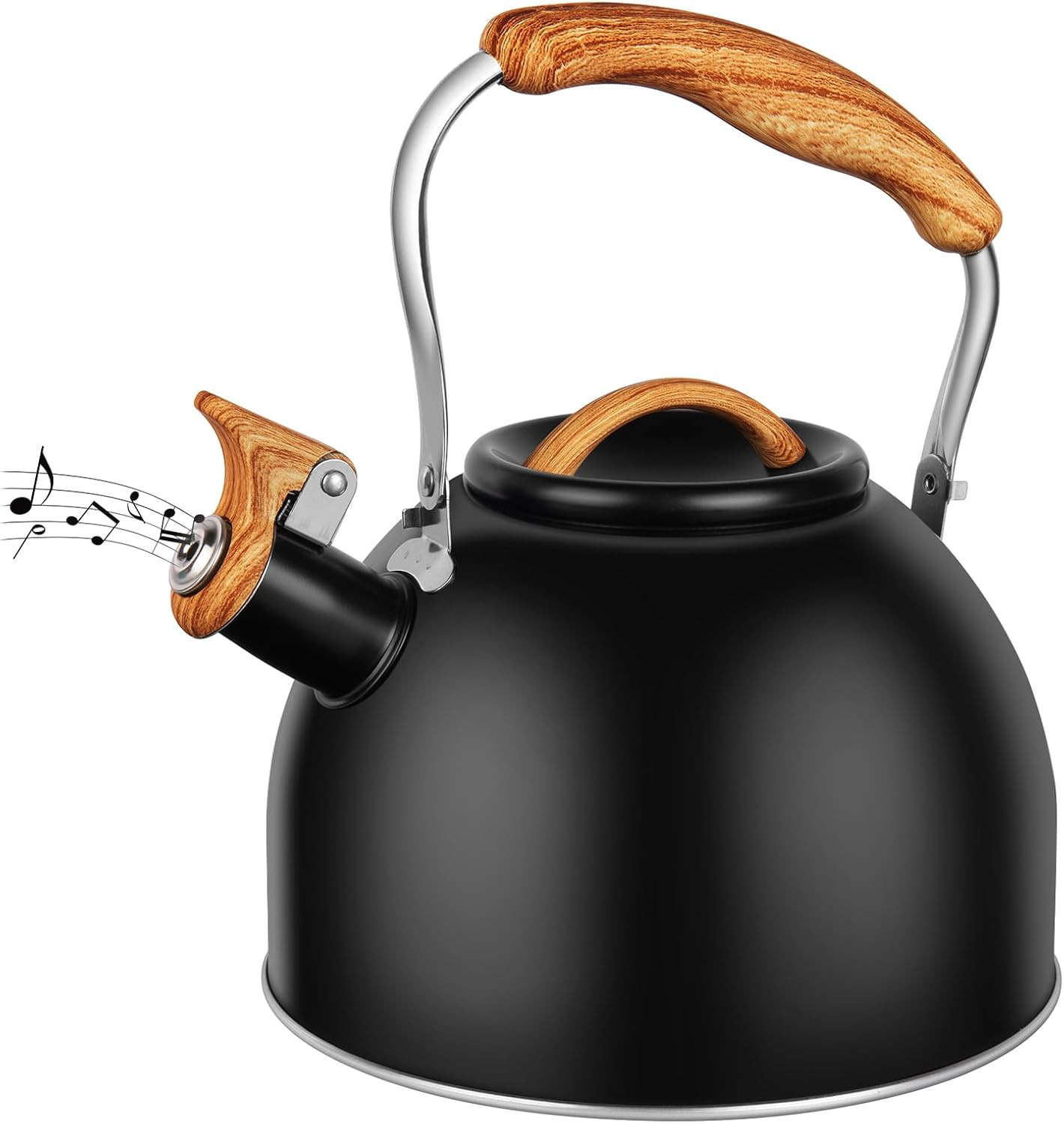 Bollitore a fischio con manico anti-scottatura, 3 l, in acciaio inox per