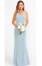 Show Me Your Mumu NWT Morgan Gown in Silver Sage Stretch Crepe Size XXS 