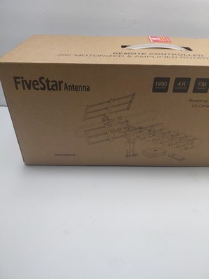 FiveStar FSA-3806 HDTV Antenna 360° Remote Motorized Amplified   New Open Box