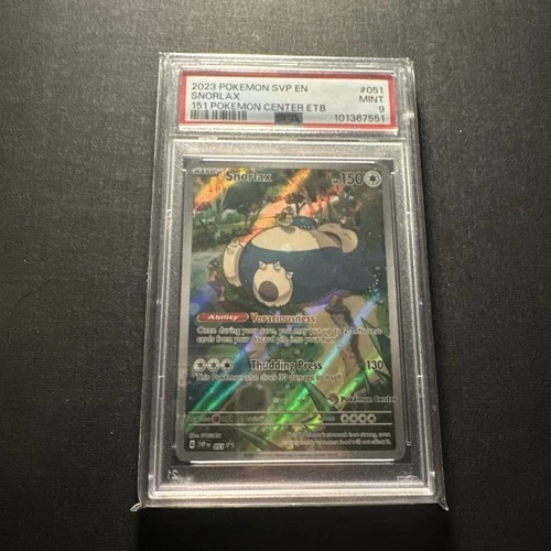 2023 POKEMON 151 POKEMON CENTER ELITE TRAINER BOX PROMO SVP #051 SNORLAX  PSA 9