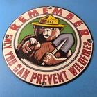 Vintage Smokey Bear Porcelain Sign - Only You Can Prevent Wildfires Sign