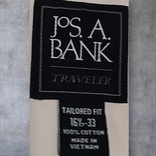 Jos. A. Bank Traveler Sz 16.5 - 33 Tailored Fit Dress Shirt, Cream. NS-23 - Picture 7 of 8