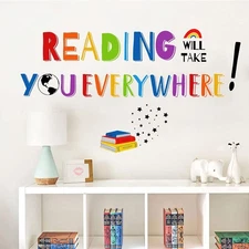 Mfault Reading Will Take You Everywhere Inspirational Quote Wall Decal Sticke...