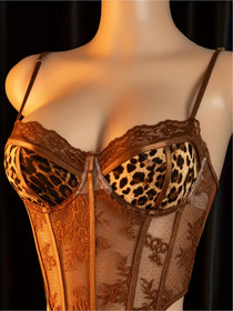 NEW Large. Grrrr Baby! 2-Piece Wild Sexy Leopard Bodycon Lingerie.