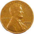 1958 D Lincoln Cent Good - Very Good  (G-VG) Circulated Condition Copper Penny