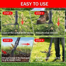 Weeder Puller Stand Up Weed Tool Handle Claw Garden Outdoor Root Remover Killer - Image 5