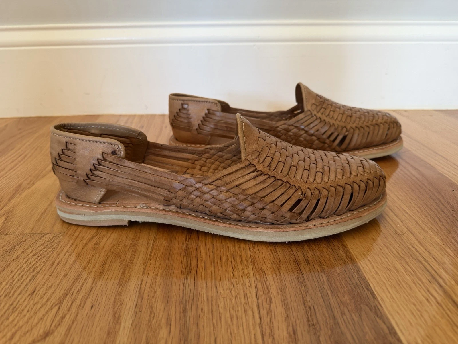 Men’s Woven Leather Brown Huarache Sandals Size 13 NEW