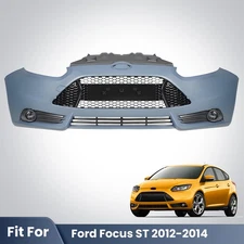 Front Bumper Cover Assembly Grille Kit For 2013 2014 Ford Focus ST w/ Fog Light