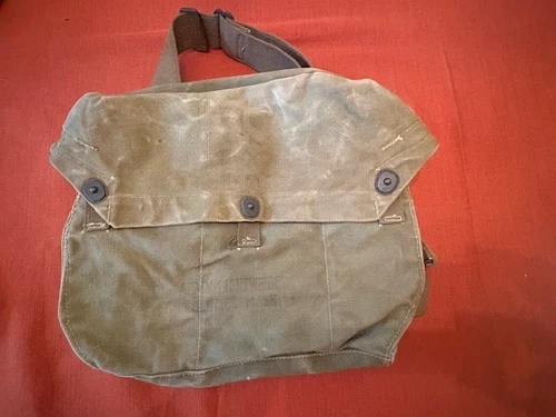 WWII Era Combat US Military Army Lightweight Service Gas Mask Bag Original WW2