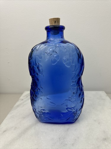 Lot 4 VINTAGE Colbalt Blue Glass Bottles Canada & Spain - Picture 3 of 11