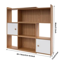 3-tier Bookshelf Stretchable Bookcase Modern Log Color Bookshelf For Home Office