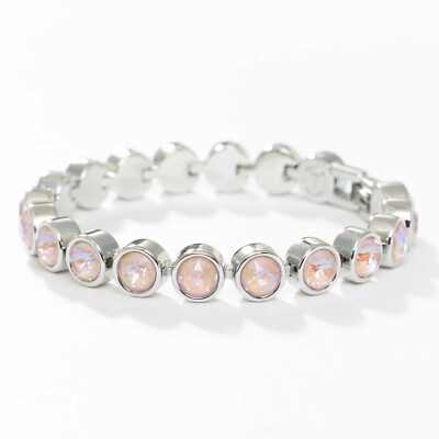 Touchstone Crystals by Swarovski DUSTY PINK ICE Bracelet Rhodium Plating7 1/4''''