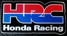 HONDA RACING STICKER "BLACK RACING" 3 X 1 1/2" GLOSSY THICK WATERPROOF OUTDOOR